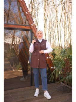 Kapitone Kahverengi Yelek