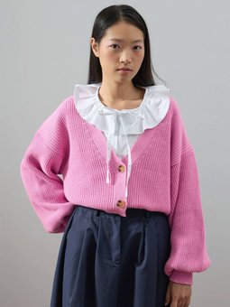 Balon Kol Triko Pembe Hırka