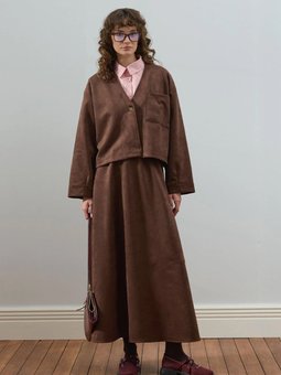 Süet Kloş Acı Kahve Etek