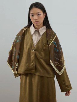 Süet Tek Cepli Haki Ceket