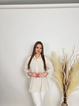 Büyük Beden Bej Gömlek