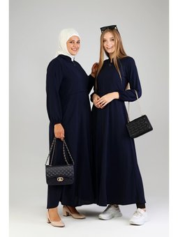 Kadin Buyuk Beden Mevlana Elbise Lacivert