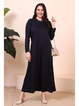 Tesettur Giyim Boydan Kadin Anne Buyuk Beden Lacivert Elbise