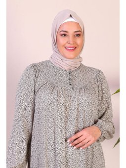 Uzun Buyuk Beden Anne Elbise Yazlik Tesettur Giyim Taş