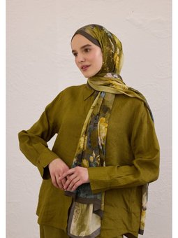 Dıtsy Leaves Desen Rami Haki Şal