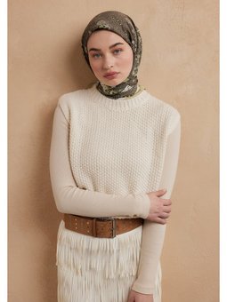 Eliza Desen Pamuk İpek Eşarp Adaçayı
