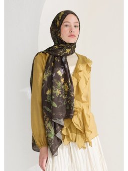 Garden Joy Floş Viskon Şal Kahve