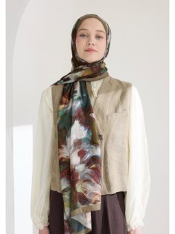 Melaına Floş Viskon Şal Toprak
