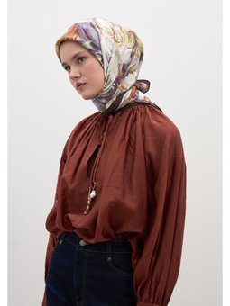 Nerıssa Desen Pamuklu Viskon Füme Eşarp