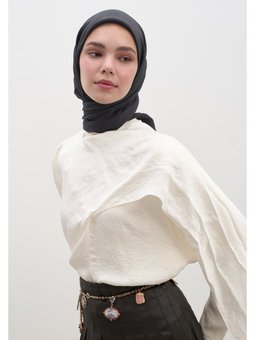 Pamuk Viskon Antrasit Eşarp