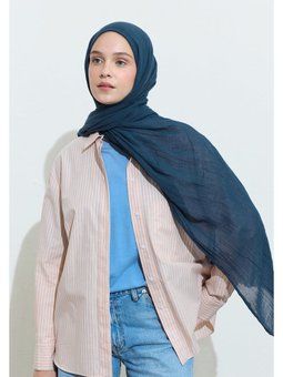 Pamuklu Keten Şal Blueberry Soda