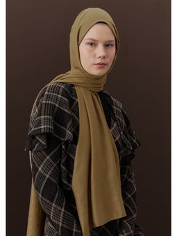 Premıum Yünlü Düz Şal Toprak