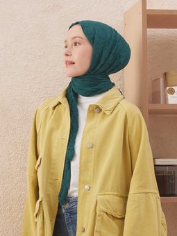 Vual Crash Şal Petrol Yeşil Şali