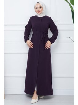 Gizli Patlı Kuşaklı Mürdüm Ferace