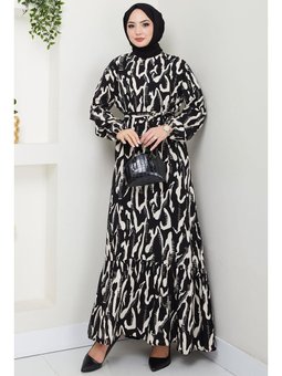 Mery Yazlık Viskon Krem Elbise