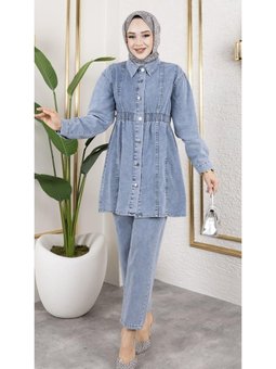 2li Pantolon Takım Bel Detaylı Ceket