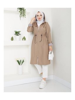 Kısa Fermuarlı Bondit Trençkot