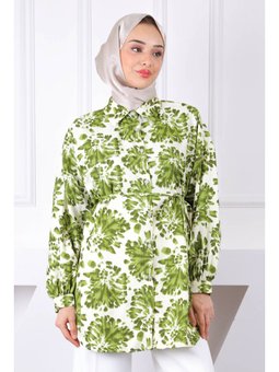 Haki Desenli Düğmeli Gömlek