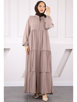 Vizon Kol Lastikli Katlı Ferace