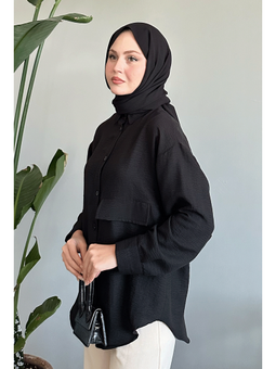 Tek Cepli Siyah Salaş Gömlek