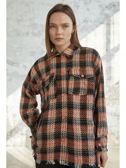 Turuncu Püskül Detay Çıtçıtlı Gömlek