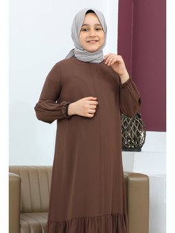 Eteği Büzgülü Ferace(çocuk) Camel Ferace