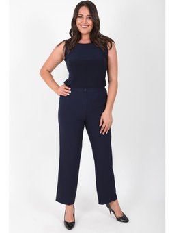 Büyük Beden Krep Kumaş Dar Paça Klasik Arıkan Pantolon Lacivert