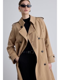 Anıka Kruvaze Kemerli Camel Trençkot