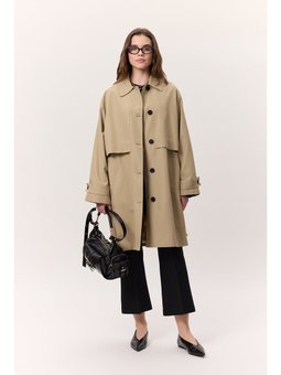 Bel Ayarlamalı Hafif Trençkot Taş