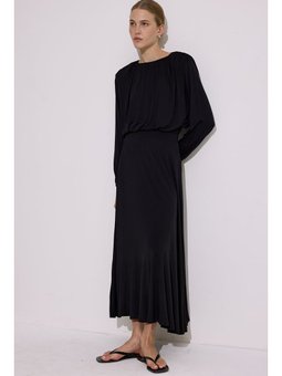 Dökümlü Siyah Etek