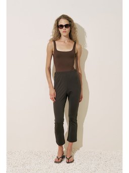 Flare Paça Tesettür Mayo Kahverengi Pantolon