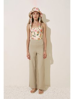 Geniş Uzun Paça Mayo Yeşil Pantolon