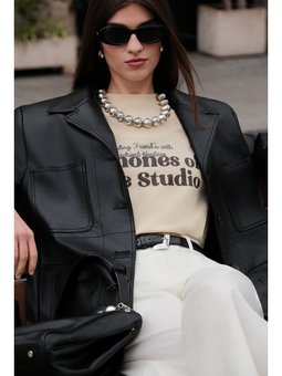 Retro Deri Siyah Ceket