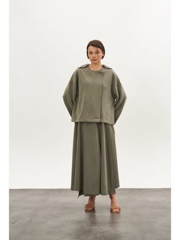 Kruvaze Modal Haki Etek