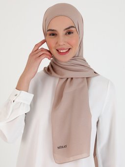 Kristal Krep Koyu Taş Rengi Şal