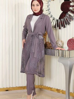 Dantelli Antrasit Takım