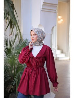 Beli Büzgülü Lastikli Kimono Tunik