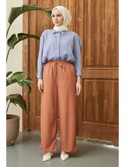 Ancelina Lastikli Pantolon Somon