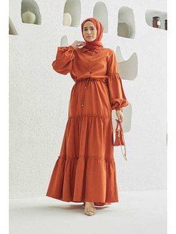 Carla Büzgülü Elbise Tarçın