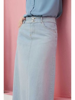 Denim Eteği Püsküllü Etek Mavi