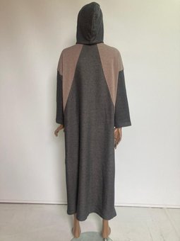 2275_ Spor Oversize Kapüşonlu Çıtçıtlı İplik Uzun Kap – Mevsimlik Pardesü