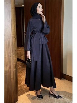 Üstü Tek Düğmeli Bağcıklı Eteği Lastikli Kraş Laci Takım