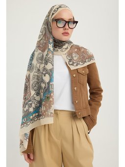 70x190 Cm Sonsuz Aşk Vizon Efilia Desenli Şal
