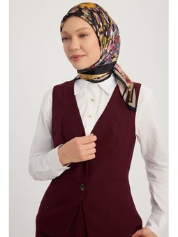 Çiçek Kozmosu Pembe Aurora Desenli Janjan 90x90 Cm Eşarp