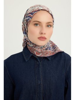 Ebedi Saraylar Kahve Vierra Desenli Viskon 90x90 Cm Eşarp