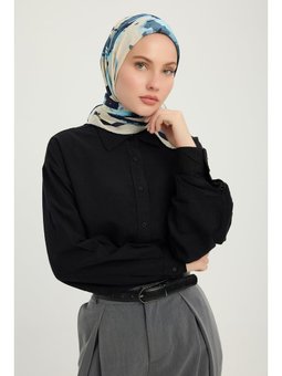 Özgür Fırçalar İndigo Vierra Desenli Viskon 90x90 Cm Eşarp