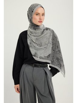 Sessiz Mevsimler Siyah Efilia Desenli 70x190 Cm Şal