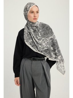 Sonsuz Aşk Gri Efilia Desenli 70x190 Cm Şal