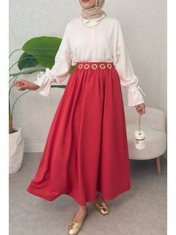 Çan Kesim Kloş Kırmızı Etek