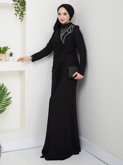 Siyah Eylül Abiye Elbise